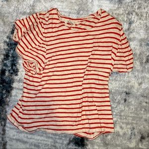 Madewell T-shirt Red and White stripped